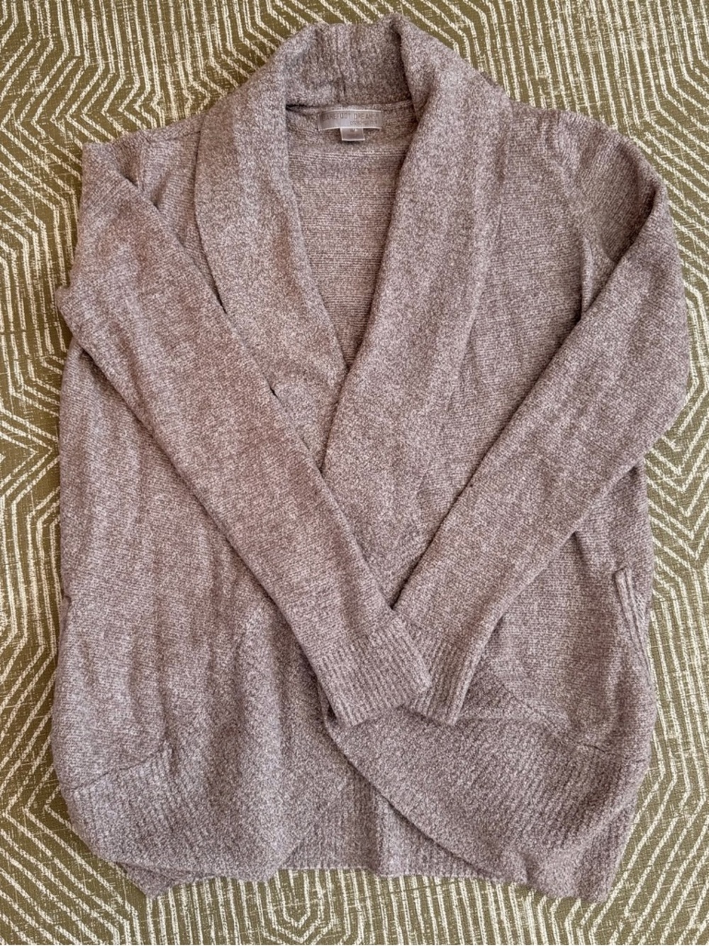 Barefoot Dreams CozyChic Lite Circle Cardigan Taupe Size